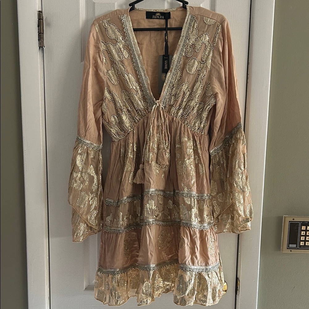 PAPA PIA LUXE EMBELLISHED DRESS NWT